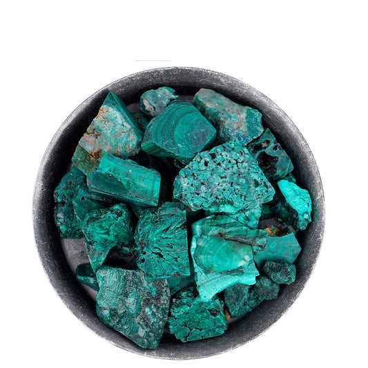 Raw Crystal Malachite Slice